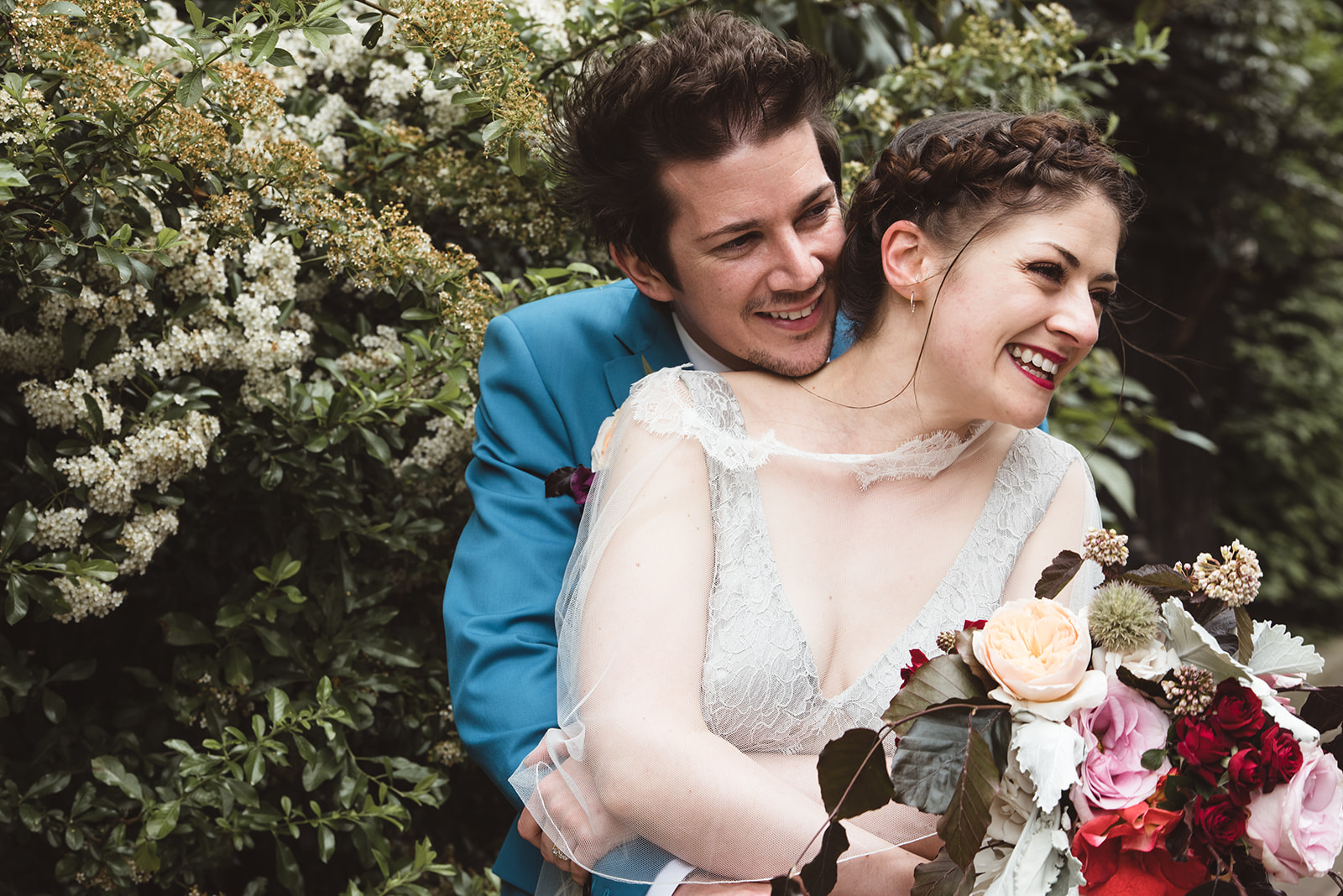 Relaxed wedding portrait of an indie wedding in Oxford City Centre by Birmingham Wedding Photographer byGarazi